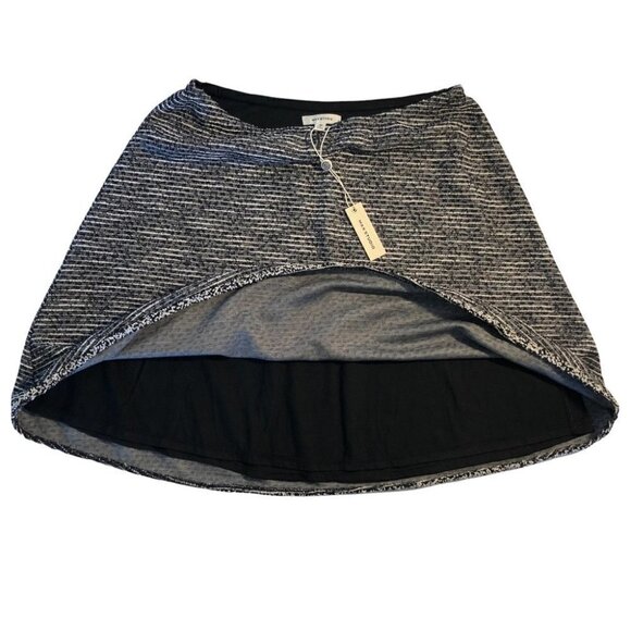 NWT Max Studio Mini Skirt Black/White Tweed  Lined - Picture 2 of 9